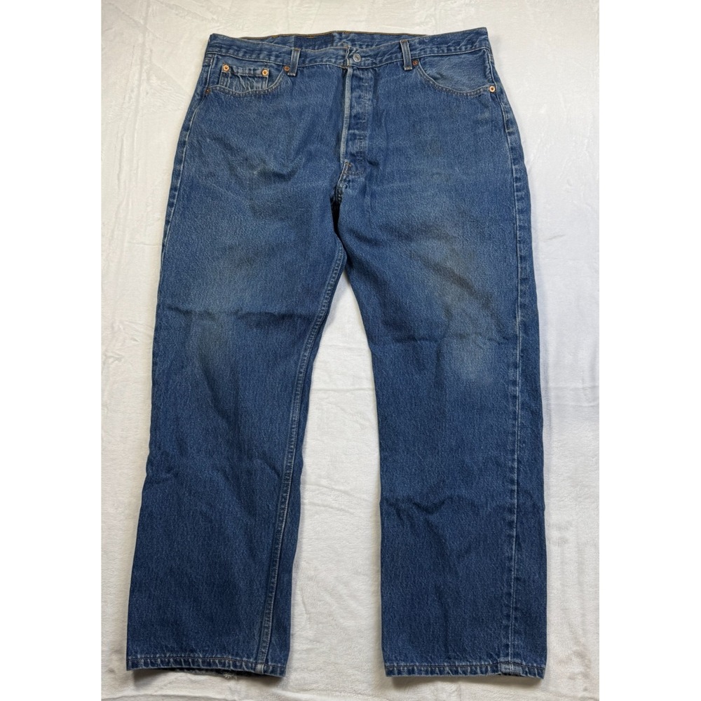 VTG Levis 501xx Jeans Mens 42x32 (38x29) Blue 90s Made in USA Button Fly Look